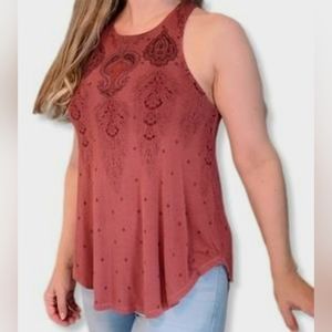 American Eagle Outfitters Soft & Sexy Top Tank Stretch Viscose Terracotta Medium